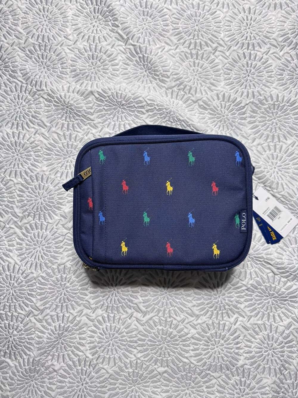 Polo Ralph Lauren All-Over Pony Insulated Lunch Tote Navy